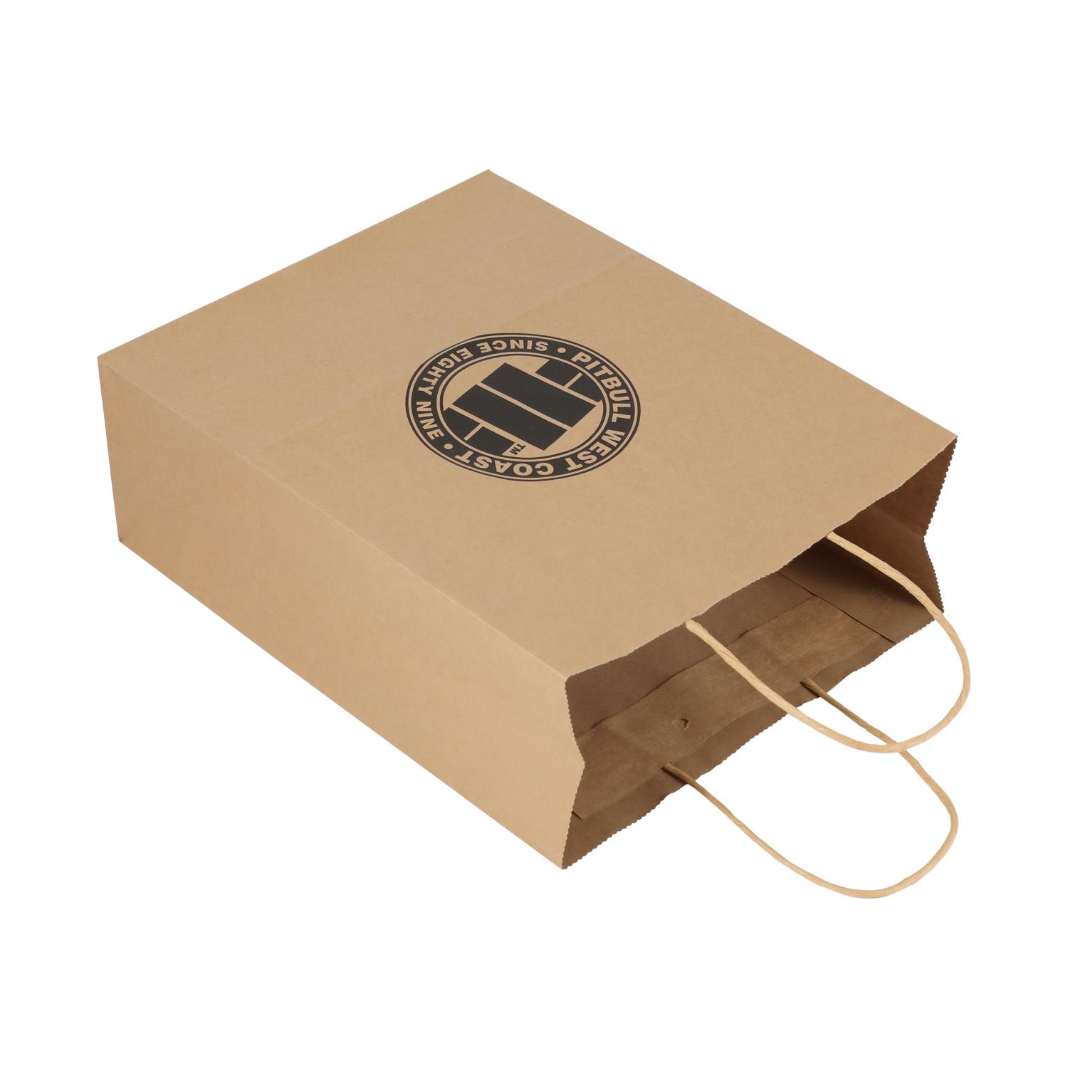 Lipack Recycled Custom Logo Print Takeaway Away Paper Bag with Twist Handle