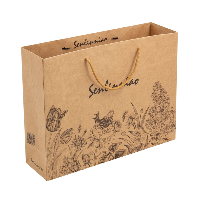 Lipack Custom Recyclable Kraft Paper Bag with Cotton Rope Handle