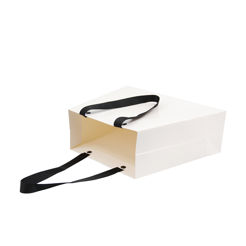 Lipack Tang Series Multicolor Flat Nylon Handle Cosmetic Paper Bag with Rivet Punching