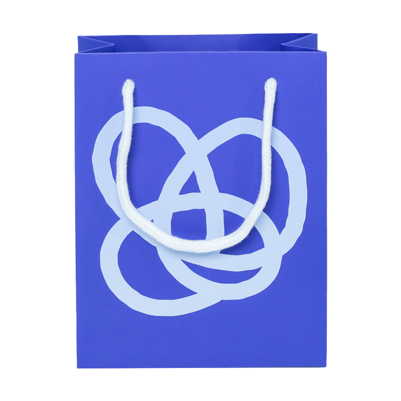 Lipack Rectangle Navy Bule Luxury Paper Bag with Logo Printed for Packing