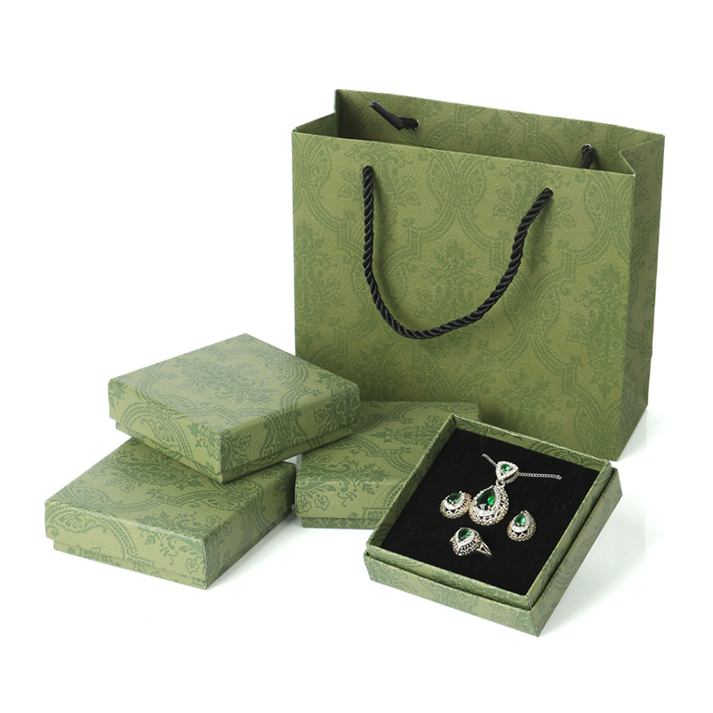 Lipack Custom Private Green Jewellery Paper Bag for Necklace