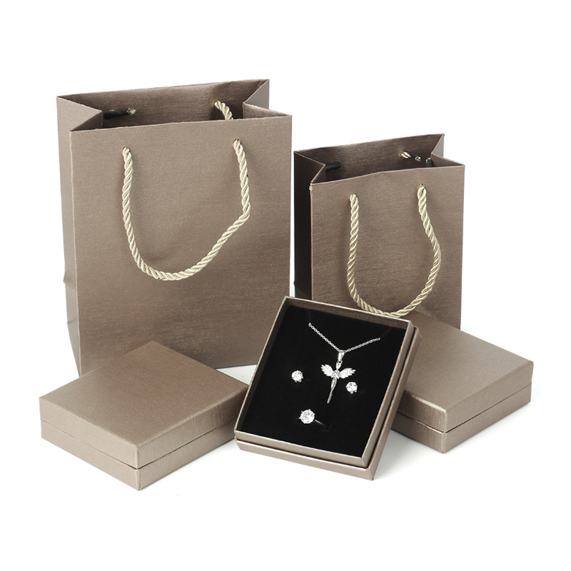 Lipack Custom Logo Printed Luxury Jewellery Paper Bag with Nylon Rope Handle