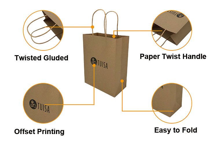Lipack Biodegradable Kraft Paper Dry Food Packaging Bag for Take Away