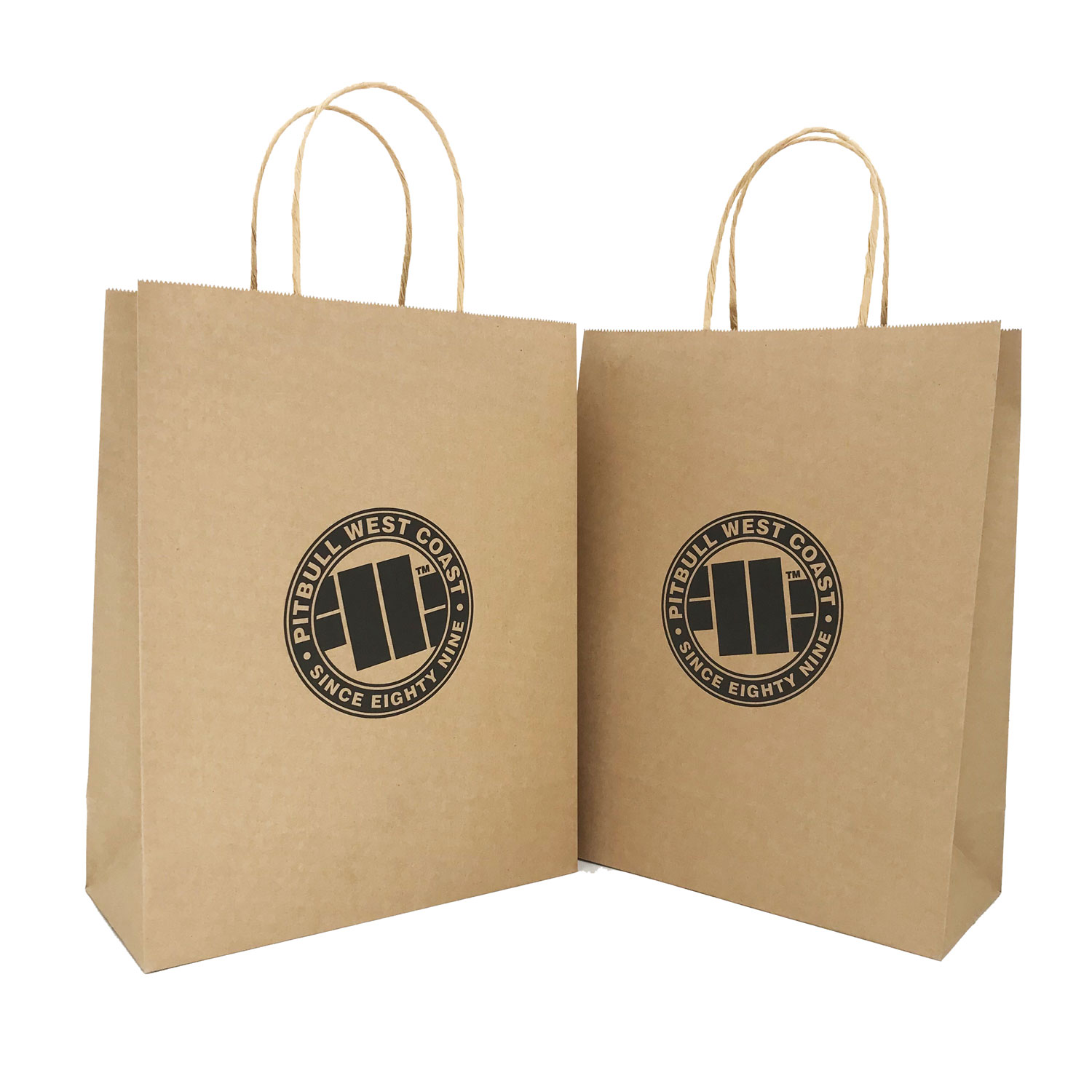 Lipack Recycled Custom Logo Print Takeaway Away Paper Bag with Twist Handle