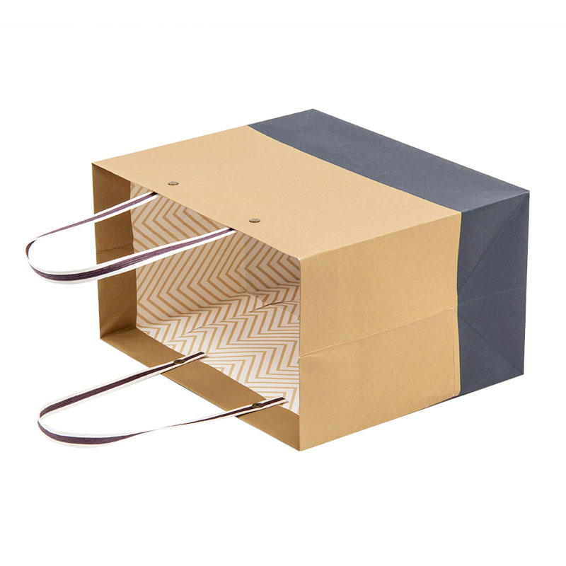 Lipack High-Quality Reusable Kraft Paper Bag with Rivet Punching Paper Handle