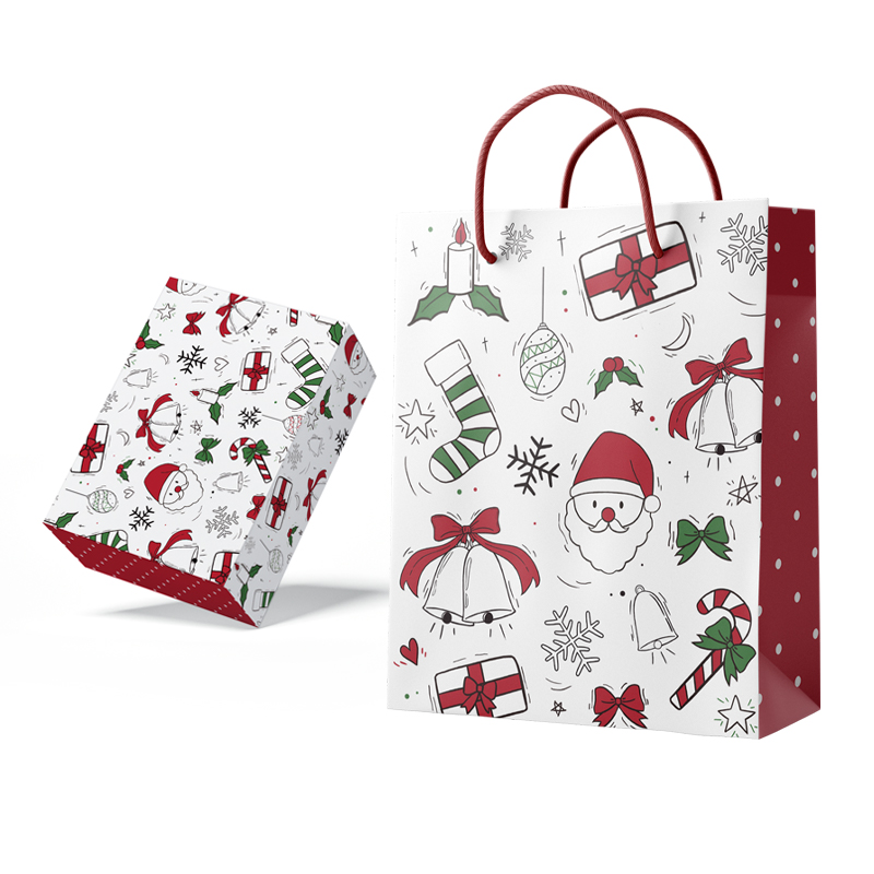 Custom Paper Bags For Christmas Kraft Paper Bag Wholesale 